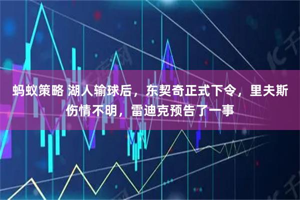 蚂蚁策略 湖人输球后，东契奇正式下令，里夫斯伤情不明，雷迪克预告了一事